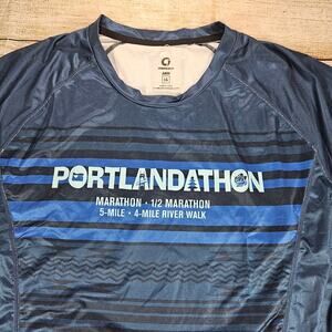 GREENLAYER Men's Portlandathon Performance Running T-Shirt LG Navy Blue